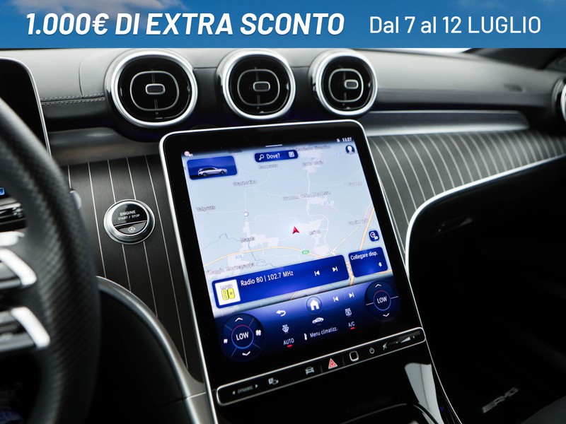 Mercedes Classe C SW sw 200 d mhev amg line advanced auto ibrido nero