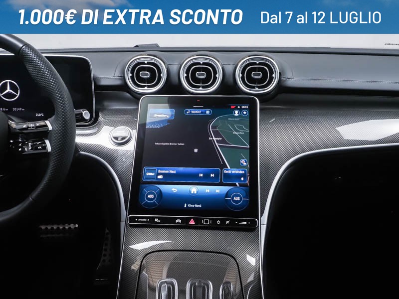Mercedes Classe C SW sw 300 d mhev amg line advanced plus auto ibrido blu/azzurro