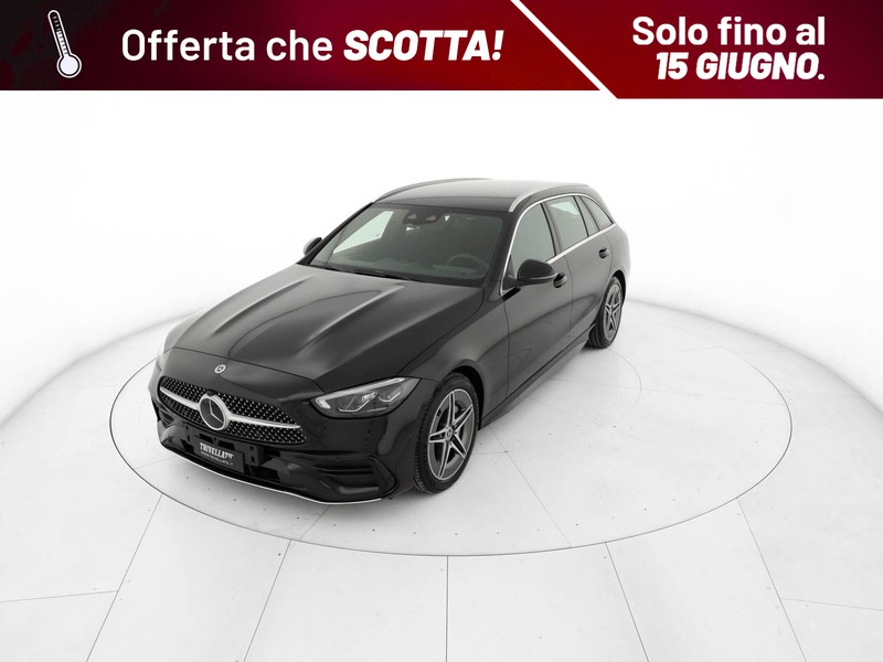 Mercedes Classe C SW sw 300 d mhev amg line advanced plus auto ibrido nero