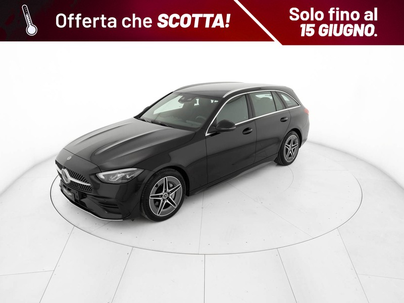 Mercedes Classe C SW sw 300 d mhev amg line advanced plus auto ibrido nero