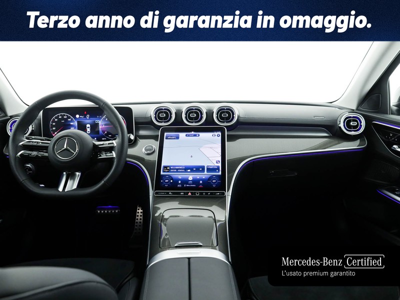 Mercedes Classe C Berlina 200 d mhev amg line advanced plus auto ibrido nero