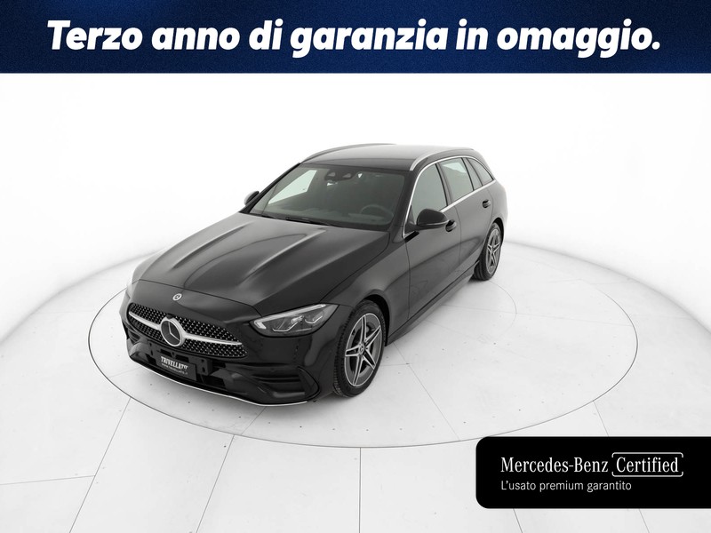 Mercedes Classe C SW sw 300 d mhev amg line advanced plus auto ibrido nero