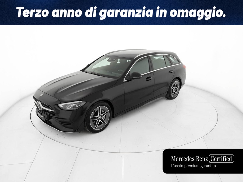 Mercedes Classe C SW sw 300 d mhev amg line advanced plus auto ibrido nero