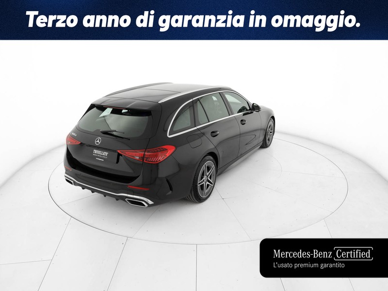 Mercedes Classe C SW sw 300 d mhev amg line advanced plus auto ibrido nero