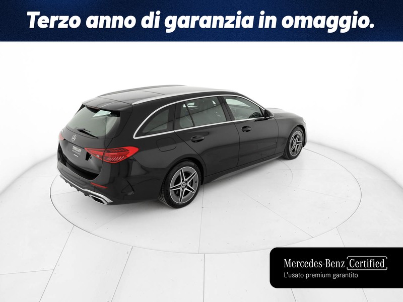 Mercedes Classe C SW sw 300 d mhev amg line advanced plus auto ibrido nero