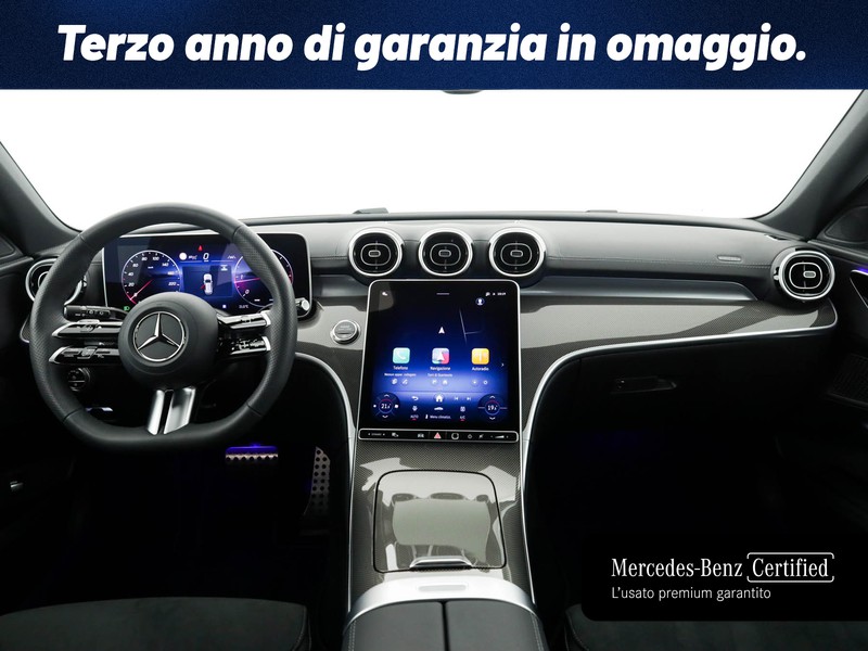 Mercedes Classe C SW sw 300 d mhev amg line advanced plus auto ibrido nero