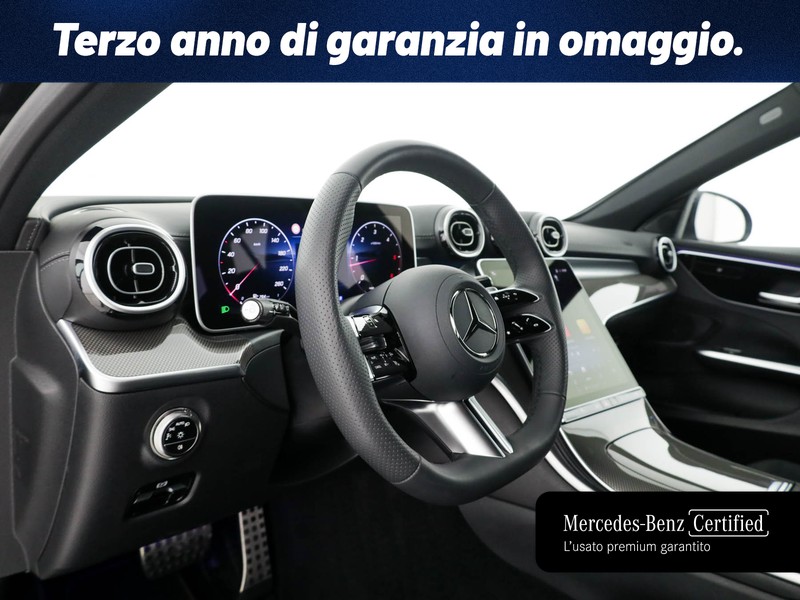 Mercedes Classe C SW sw 300 d mhev amg line advanced plus auto ibrido nero